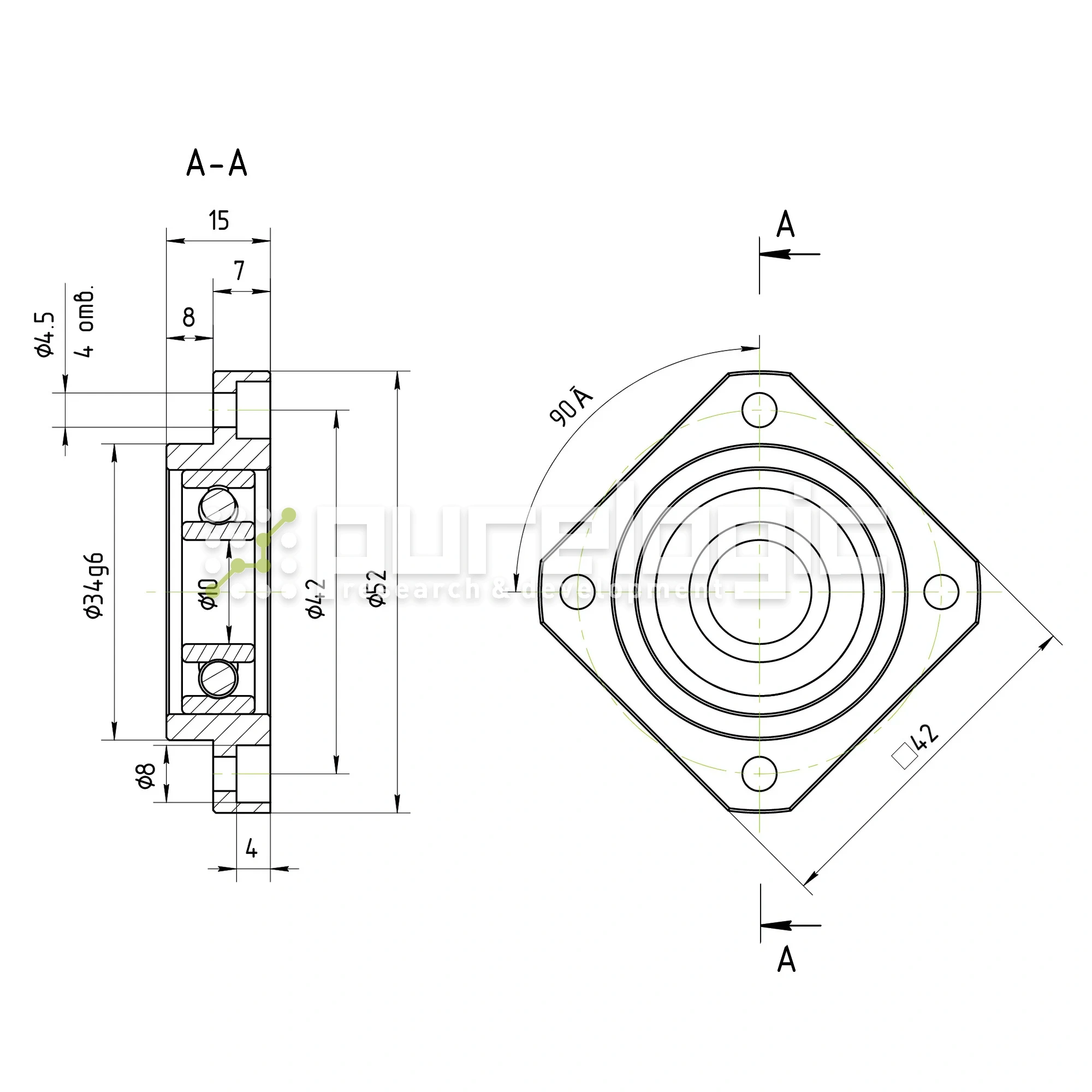 Опора ШВП Hiwin FF12-C5 3 656 Опора ШВП Hiwin FF12-C5 фото