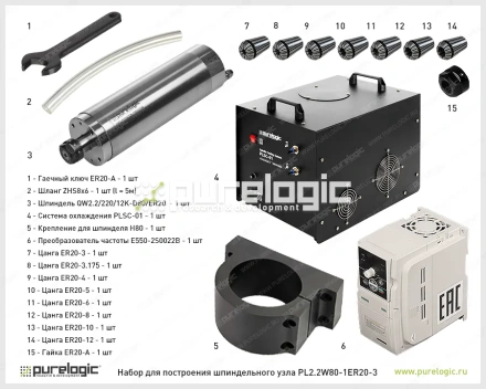 Набор для шпиндельного узла PL2.2W80-1ER20-3 159 537 Набор для шпиндельного узла PL2.2W80-1ER20-3 фото