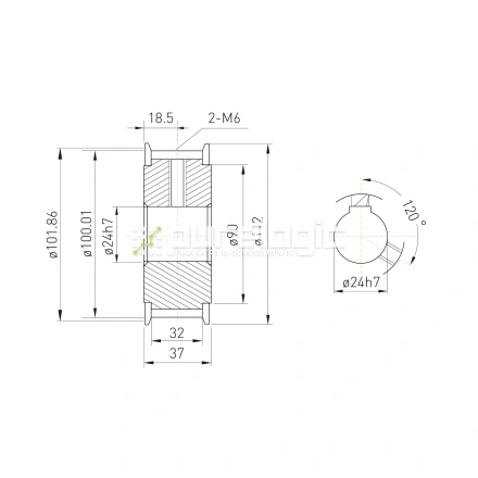 Шкив зубчатый BLA-32-T10-30-A-N24 фото