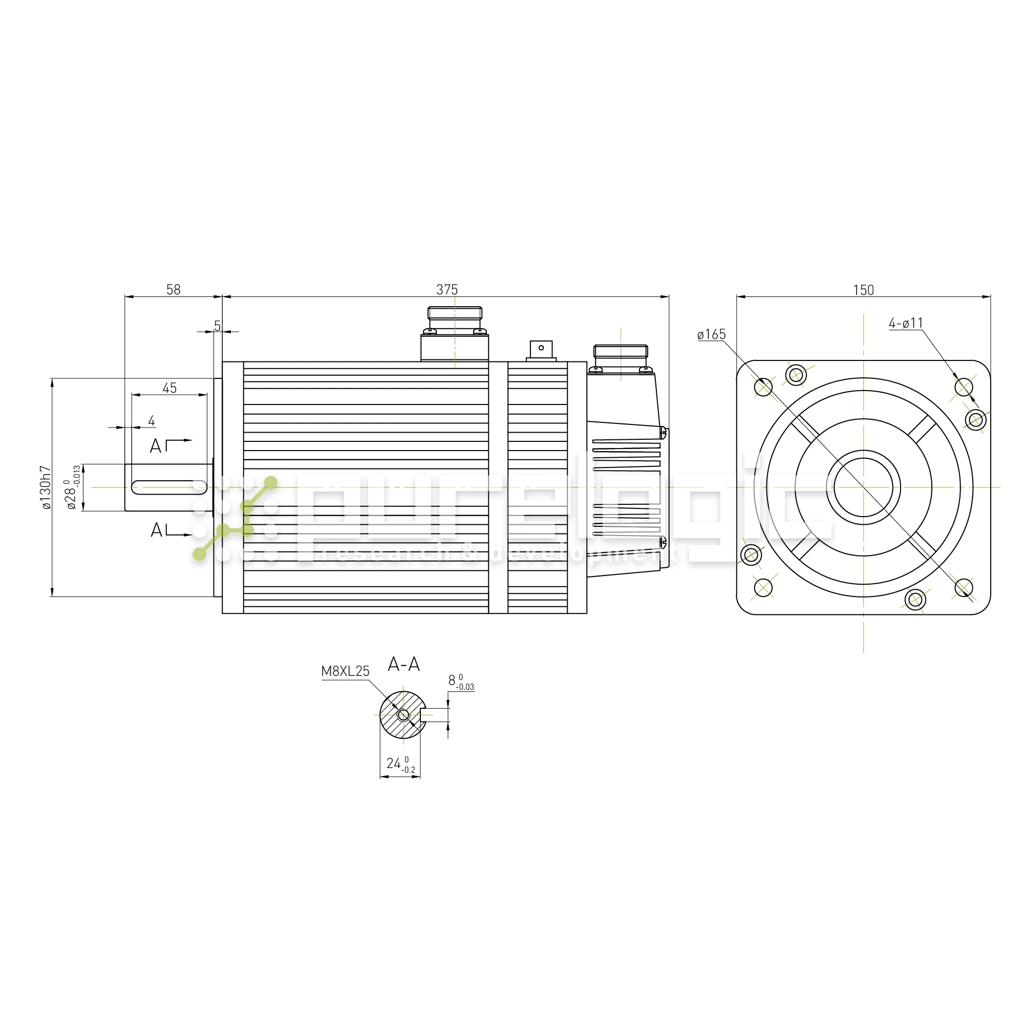 Серводвигатель 150S3TB-M27015 143 135 Серводвигатель 150S3TB-M27015 фото