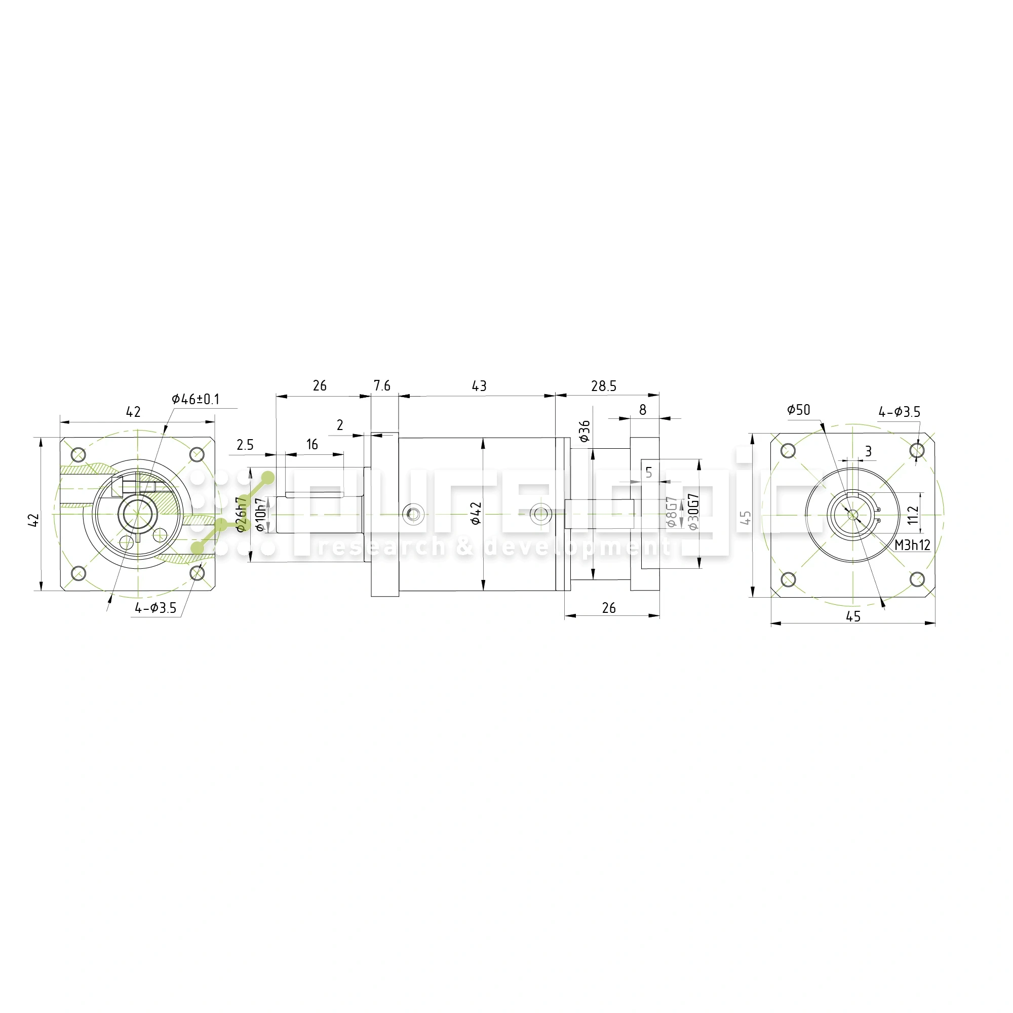 Редуктор планетарный 42PLF20K-8S-D10 17 544 Редуктор планетарный 42PLF20K-8S-D10 фото