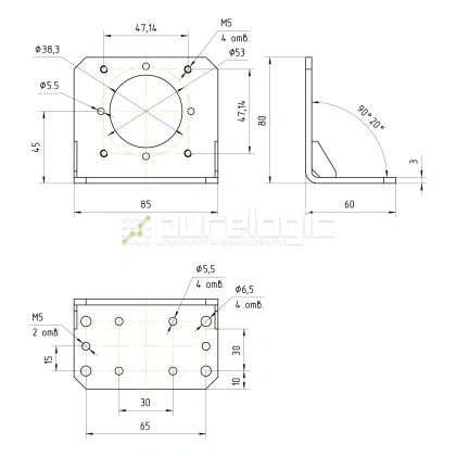Угловой кронштейн PLMB57 фото