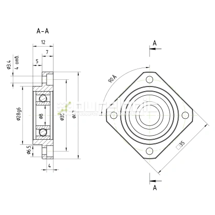 Опора ШВП Hiwin FF10-C5 фото