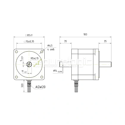 Двигатель шаговый PL86HD113-D14 фото