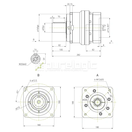 Редуктор планетарный прецизионный 180VRB10K-S55-P0 фото