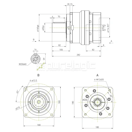 Редуктор планетарный прецизионный 180VRB10K-S55-P0 фото