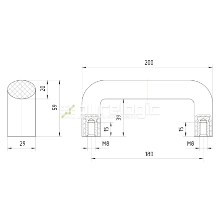 Ручка бугельная 100401-180*M8 фото