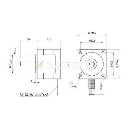 Двигатель шаговый FL42STH33-1334A фото