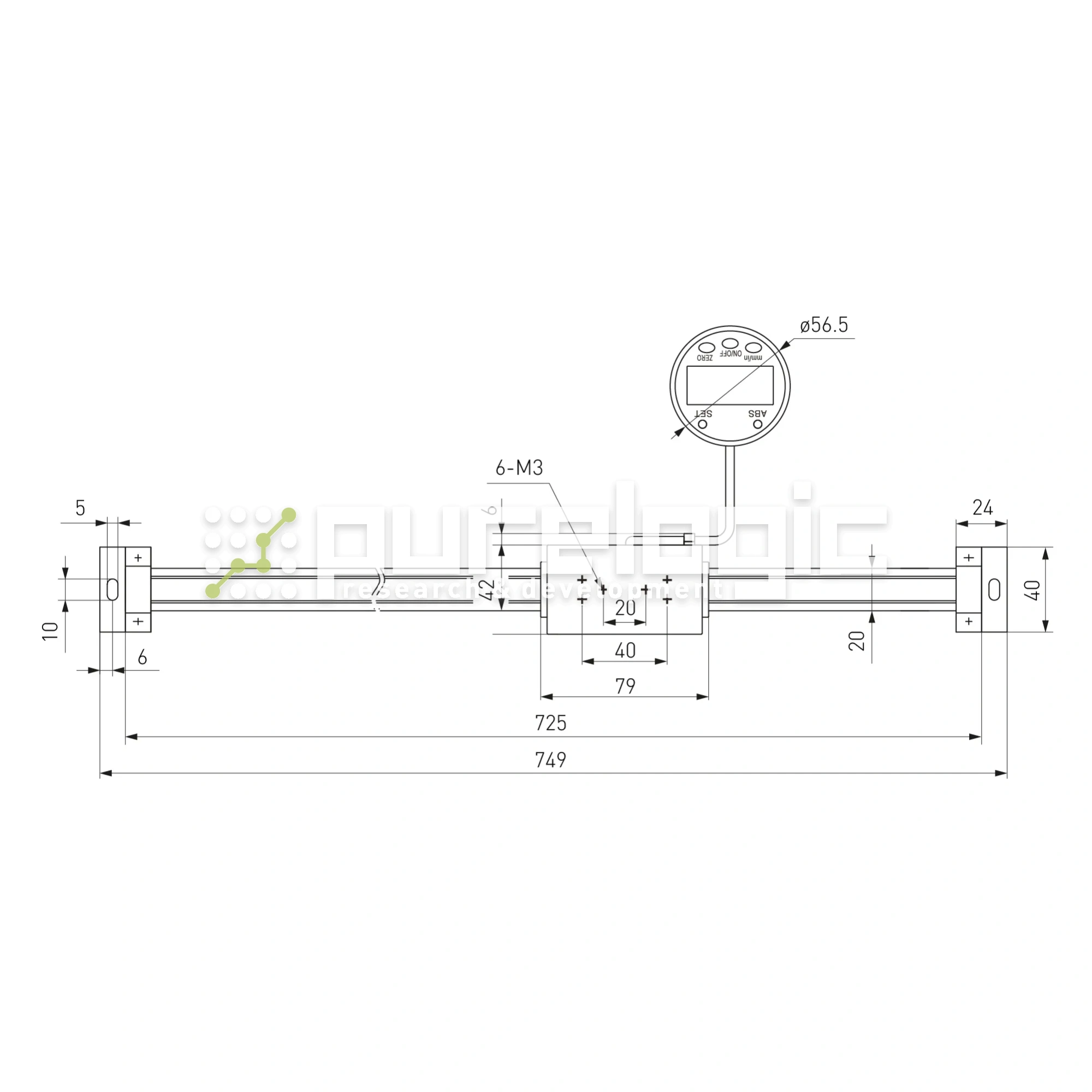 Линейка цифровая с выносным дисплеем PL5403-600 10 302 Линейка цифровая с выносным дисплеем PL5403-600 фото