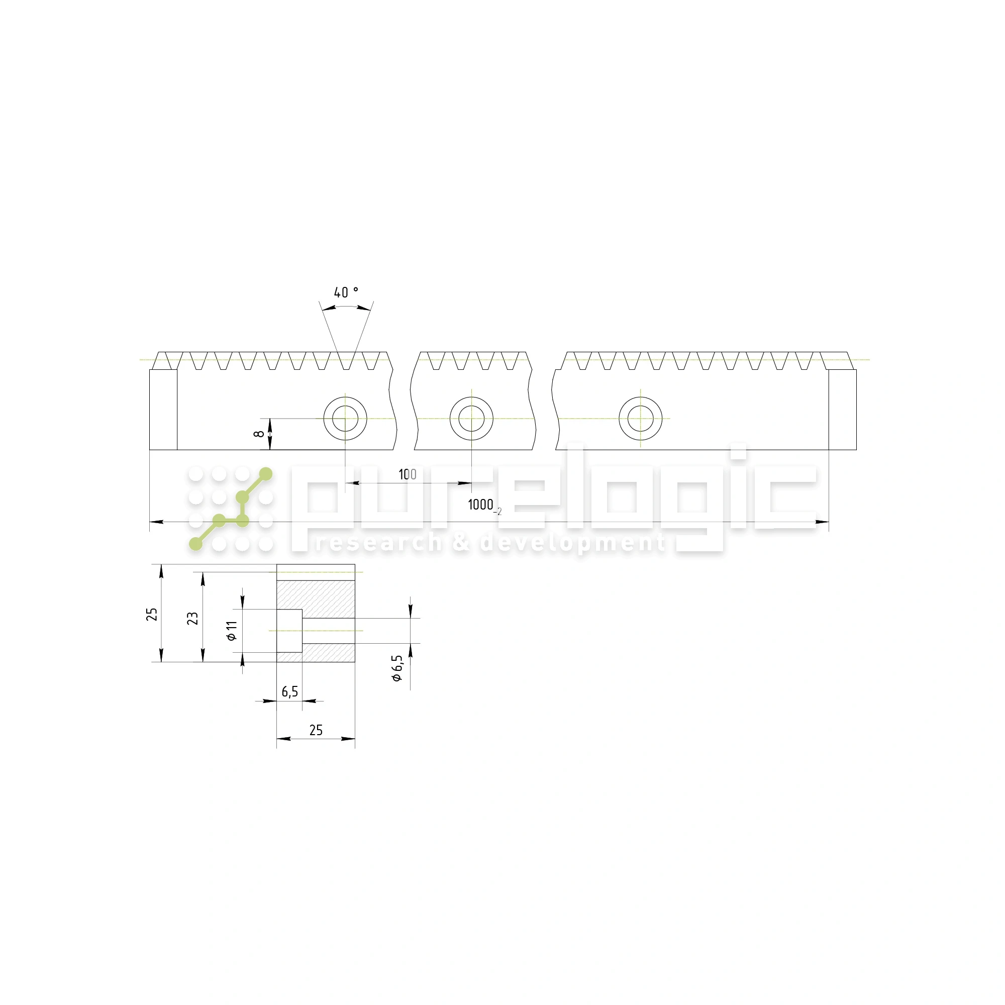 Рейка косозубая RH2-2525 7 294 Рейка косозубая RH2-2525 фото