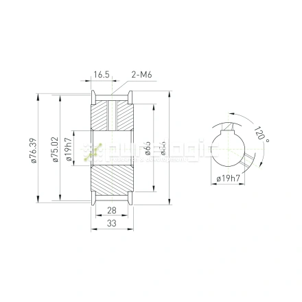 Шкив зубчатый BLA-30-8M-25-A-N19 фото