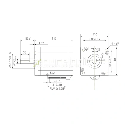 Двигатель шаговый биполярный 110CM12 фото