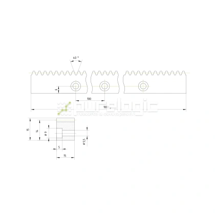 Рейка прямозубая RS1-1515 фото