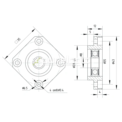 Опора ШВП подшипниковая FF10 фото