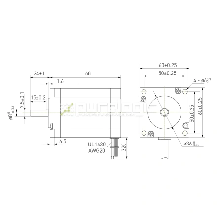 Двигатель шаговый биполярный 60CM22X фото
