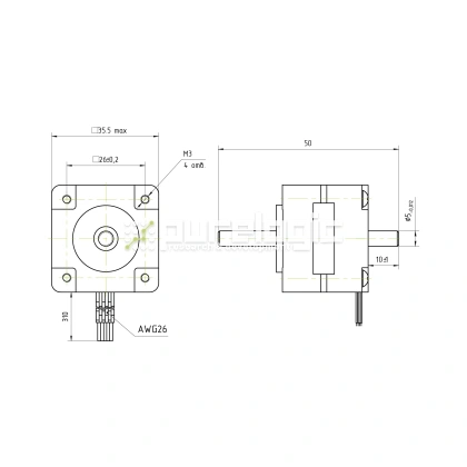 Двигатель шаговый PL35HD20-M5 фото