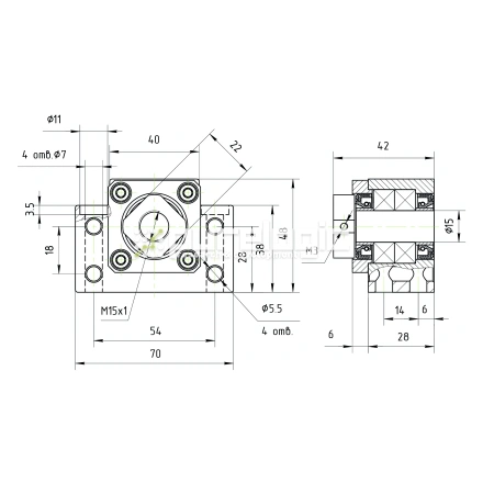 Опора ШВП подшипниковая BK15-C5 фото