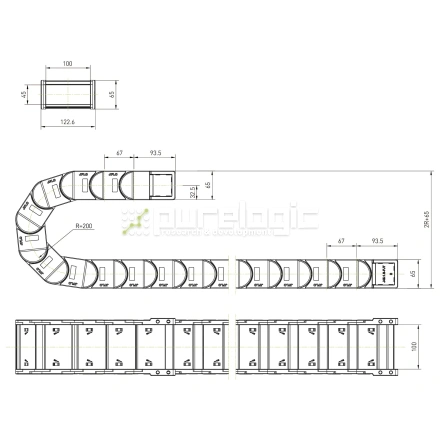Кабель-канал пластиковый J45F.1.100S-R200 фото
