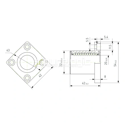 Втулка шариковая с фланцем LMK20 фото