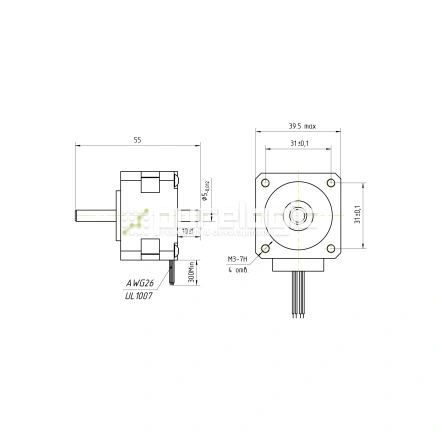 Двигатель шаговый PL39HD26-D5 фото