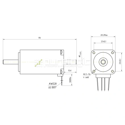 Двигатель шаговый PL28HD51-D5 фото