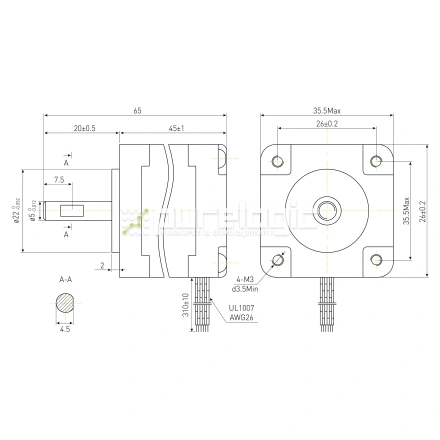 Двигатель шаговый PL35H45-D5 фото