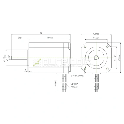 Двигатель шаговый PL42H58-D5 фото