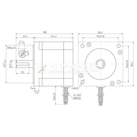 Двигатель шаговый PL86H151-D14K фото